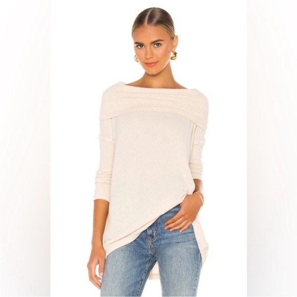 Free People Sweaters - Free People Juicy Long Sleeve Oversized Waffle Knit Sweater in Stone Cold Beige